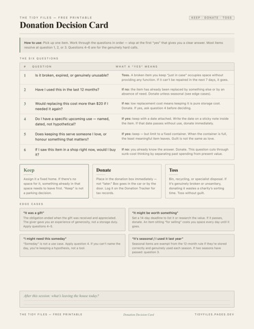 Donation Decision Card preview